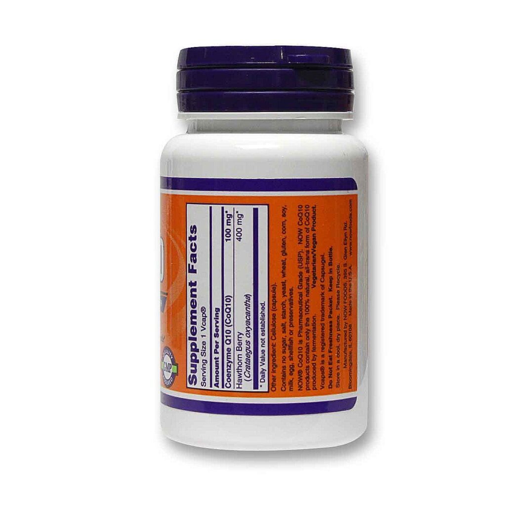 Now Foods CoQ10 100 mg - 30 Cápsulas Vegetarianas: Energia e Saúde Celular - Imagem 2