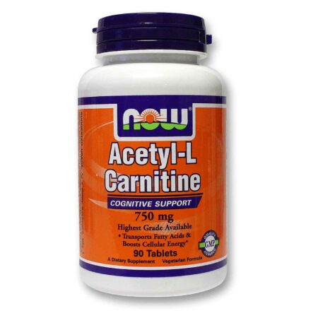 Now Foods Acetil- L-Carnitina 750 mg - 90 Tabletes