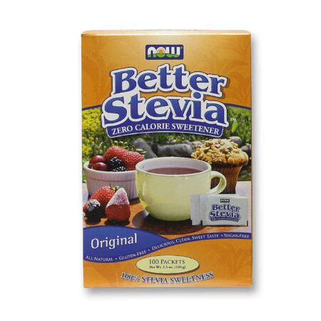 Now Foods, Adoçante Natural em Pó BetterStevia™ - 100 Pacotes