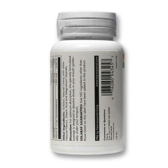 Metil B12, Cereja, 1.000 mcg, 60 Pastilhas