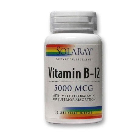 Solaray, Vitamina B-12 - 30 Pastilhas