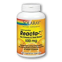 Solaray Reacta-C® com Bioflavonóides 500 mg - 180 Cápsulas Vegetarianas: Imunidade Reforçada