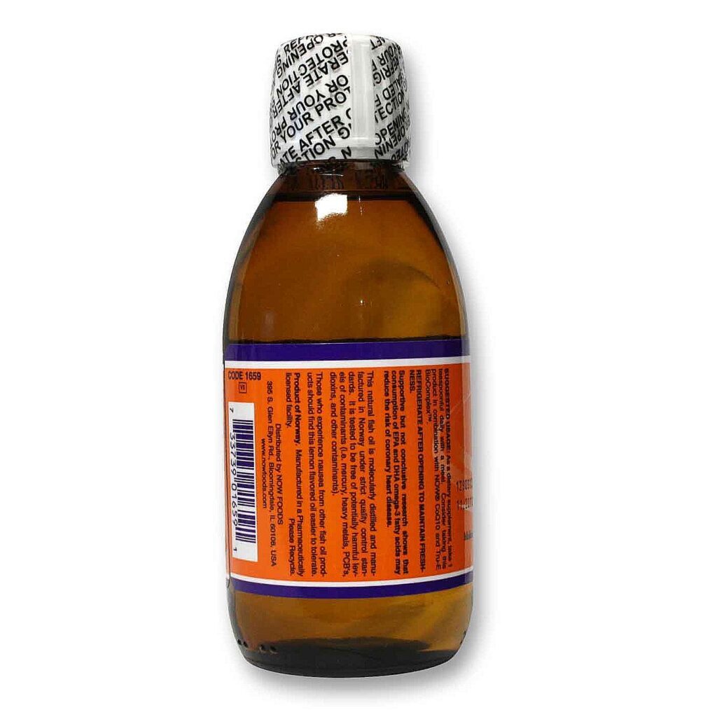 Ômega 3 Óleo de Peixe Now Foods Sabor Limão - 200 ml (7 fl oz) - Imagem 3