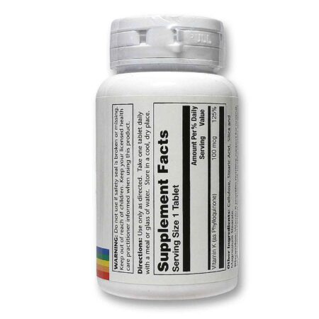 Solaray, Vitamina K 100 mcg - 100 Tabletes - Image 2