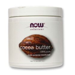 Now Foods Manteiga de Cacau 100% Pura - Hidratação Profunda para Pele e Lábios - 207 ml