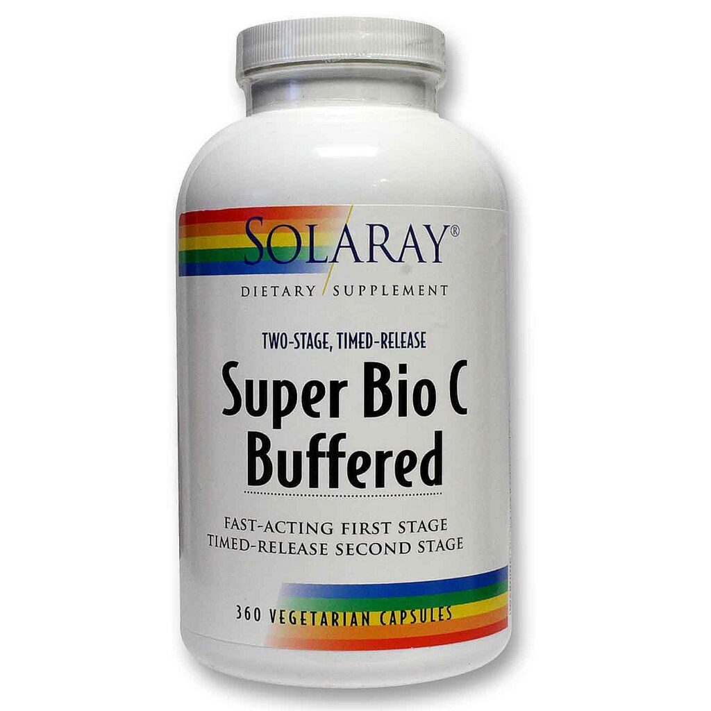 Solaray Super Bio C 360 Cápsulas: Vitamina C Pura para Imunidade e Colágeno