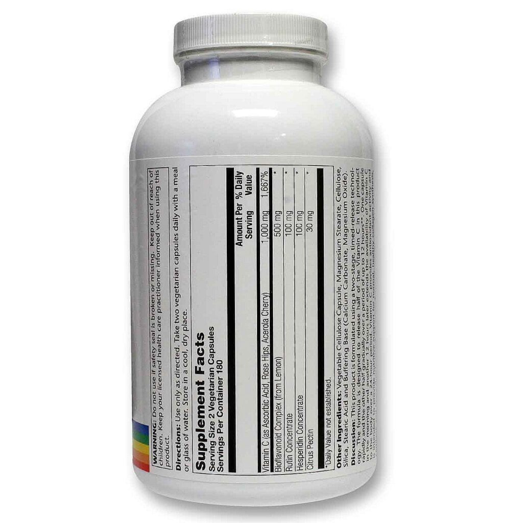 Solaray Super Bio C 360 Cápsulas: Vitamina C Pura para Imunidade e Colágeno - Imagem 2