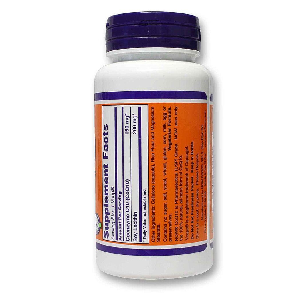 CoQ10 150 mg Now Foods 100 Cápsulas Vegetarianas - Energia e Saúde Celular - Imagem 2