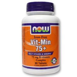 Now Foods Vit-Min 75 Vários Ferro Livre 90 Tabletes - Suplemento Multivitamínico Completo