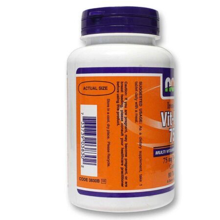 Now Foods Vit-Min 75 Vários Ferro Livre 90 Tabletes - Suplemento Multivitamínico Completo - Imagem 3
