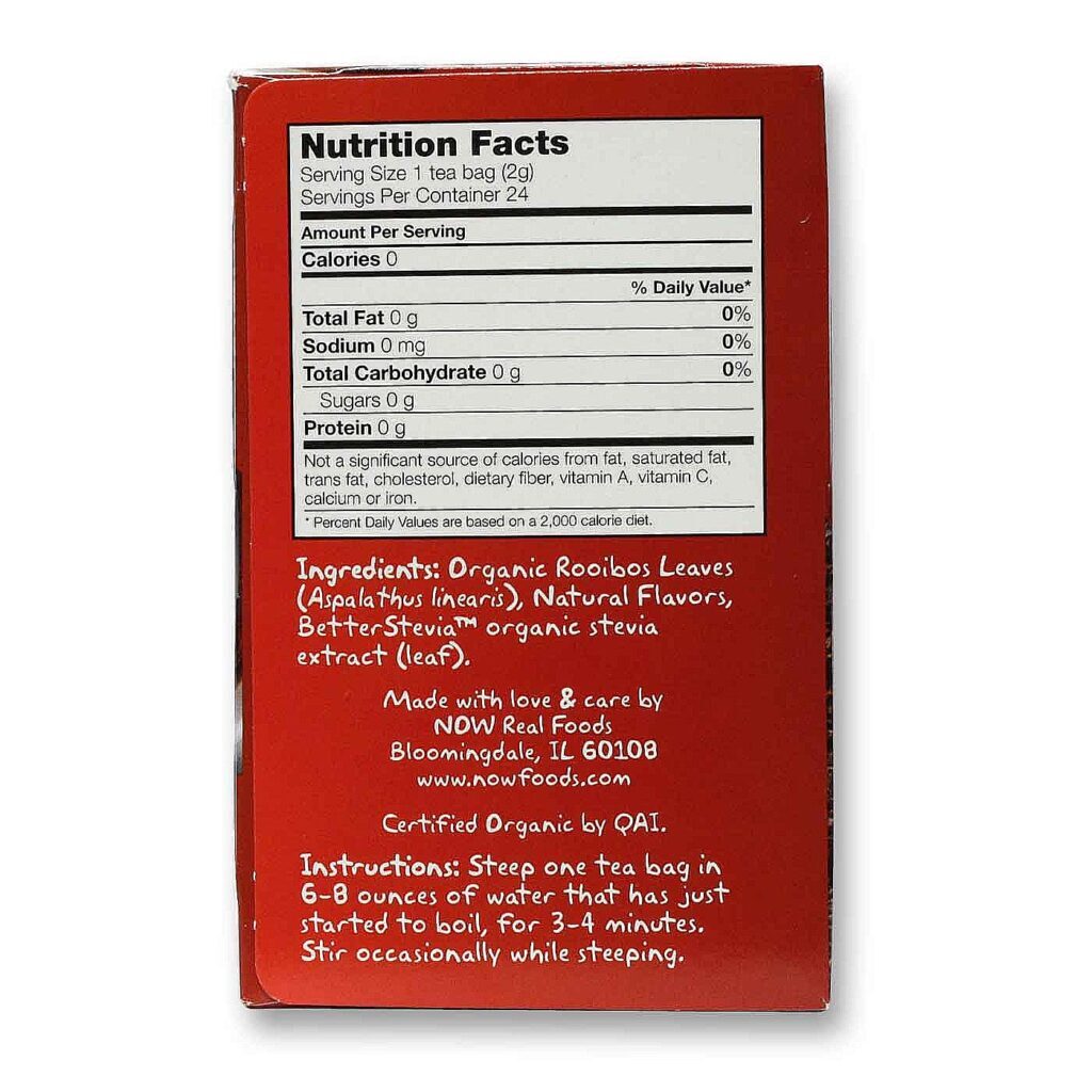Now Foods Better Off Chá Rooibos Vermelho - 24 Sacos de Chá para Bem-Estar - Imagem 2