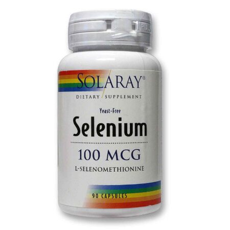 Solaray, Selênio, Sem Levedura 100 mcg - 90 Cápsulas