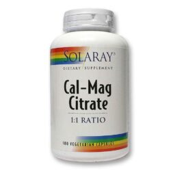 Solaray Citrato de Cal-Mag Citrato (Proporção 1:1) - 180 Cápsulas: Essencial para Ossos Fortes e Bem-Estar Geral
