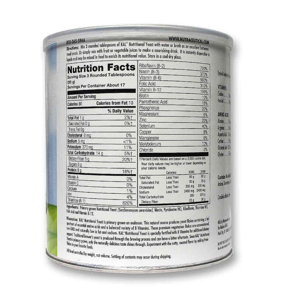Kal Levedura Nutricional em Flocos 340g (12oz) - Sabor Queijo Vegano - Imagem 2