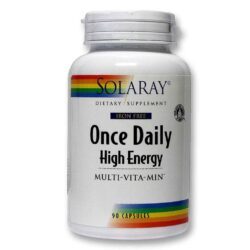 Solaray Multivitamínico Uma Vez ao Dia - Alta Energia Livre de Ferro - 90 Cápsulas