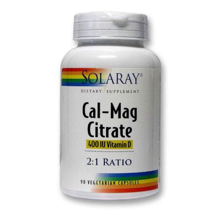 Solaray Cal-Mag Citrato com vitamina D 02:01 90 Cápsulas Vegetarianas