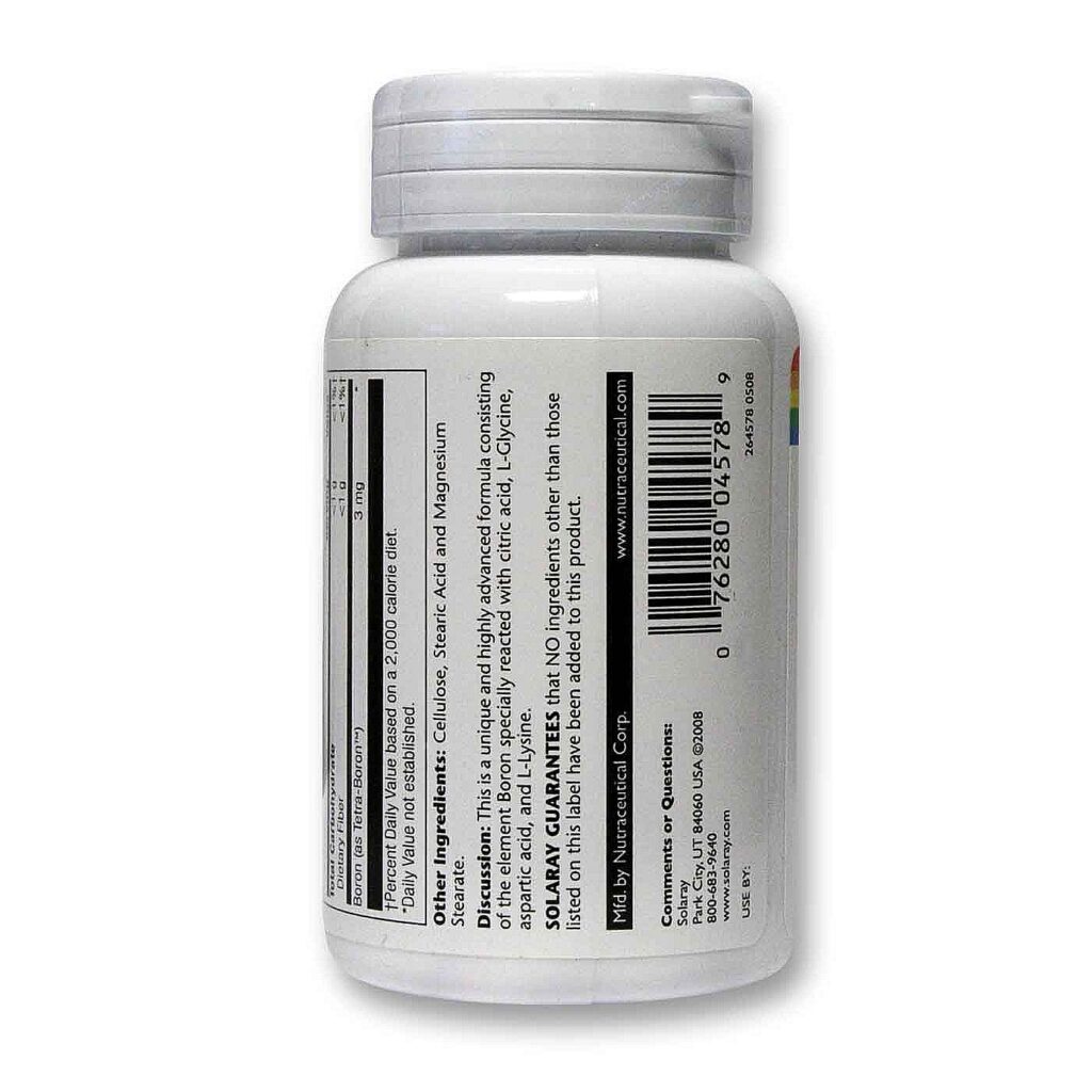 Solaray Tetra-Boro™ 3mg: Sua Fonte Essencial de Boro para Saúde Óssea e Bem-Estar - Imagem 3