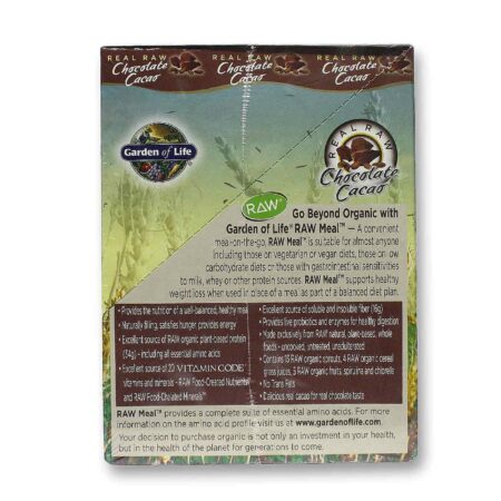 RAW Meal Garden of Life Chocolate Cacao 10 pacotes 85 g cada - Image 2