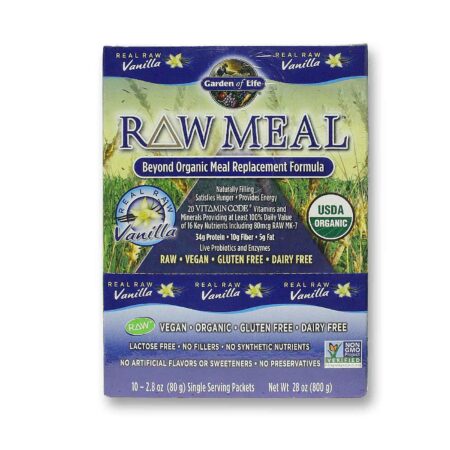 RAW Meal Garden of Life Vanilla 10 pacotes 85 g cada