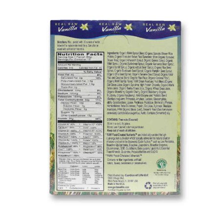 RAW Meal Garden of Life Vanilla 10 pacotes 85 g cada - Image 3