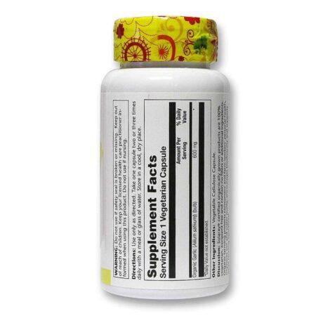 Solaray Alho Orgânico - 100 Cápsulas Vegetarianas: Suporte Imunológico e Cardiovascular - Imagem 2
