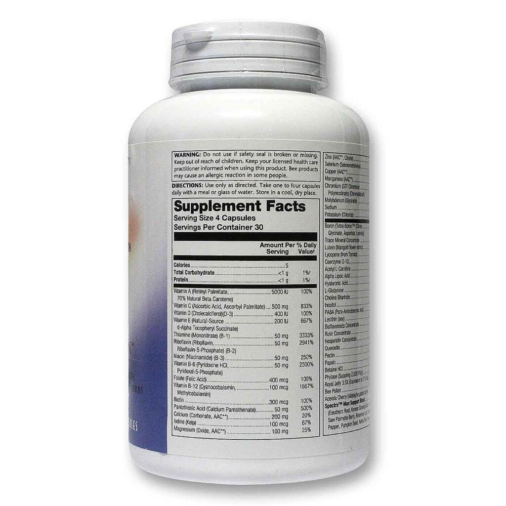 Solaray Spectro Man 120 Cápsulas: Multivitamínico Completo para a Saúde Masculina no Brasil - Imagem 2