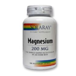 Solaray Magnésio AAC 200 mg - 100 Cápsulas Vegetarianas para Bem-Estar e Energia