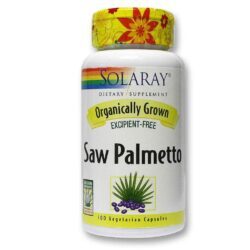Solaray Saw Palmetto Orgânico 100 Cápsulas Vegetarianas - Saúde da Próstata