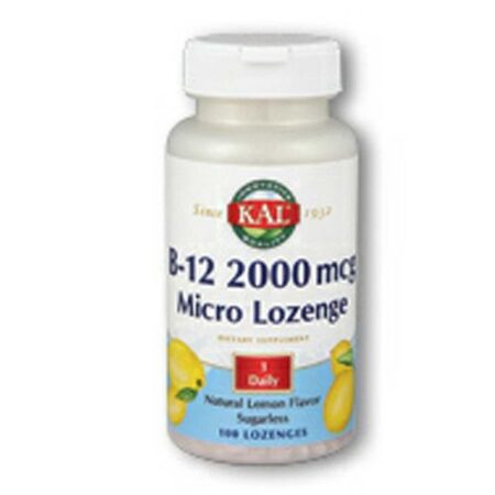 Kal, B12 2000 mcg, Limão - 100 Pastilhas