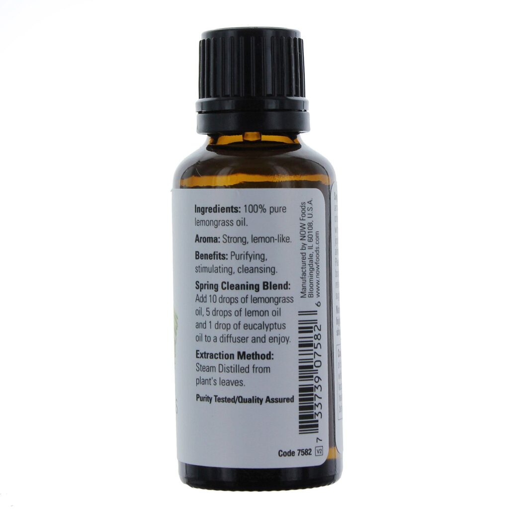 Óleo Essencial 100% Puro Capim-limão Now Foods - 30 ml: Aroma Cítrico Revigorante e Purificador - Imagem 2