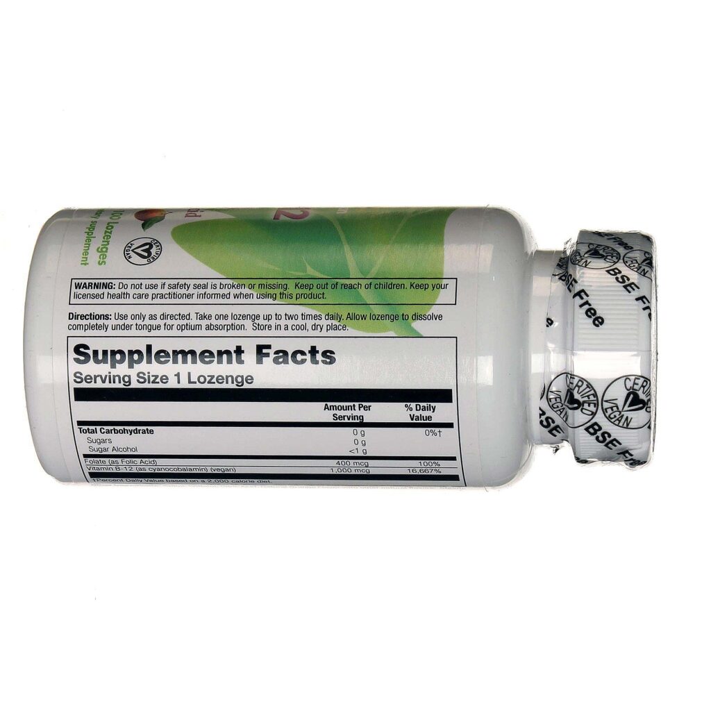 VegLife B12 Vegano e Ácido Fólico - 100 Pastilhas para Saúde e Energia - Imagem 3