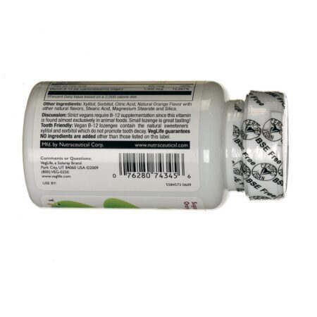 VegLife B12 e Ácido Fólico Vegano Laranja 50 Pastilhas - Energia e Saúde Essencial - Imagem 4