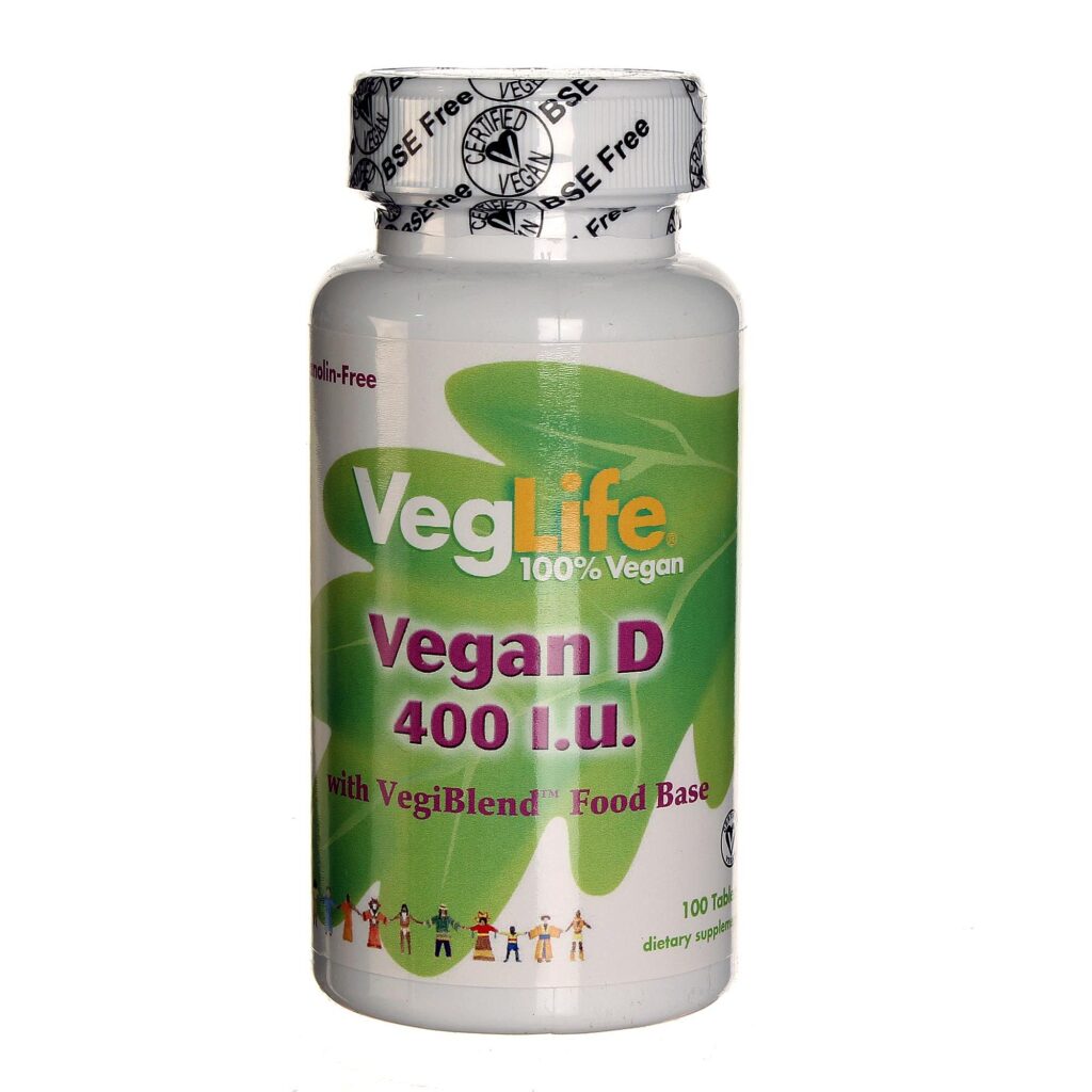 VegLife Vegan D 400 UI Vegana - 100 Tabletes para Saúde Óssea e Imunidade