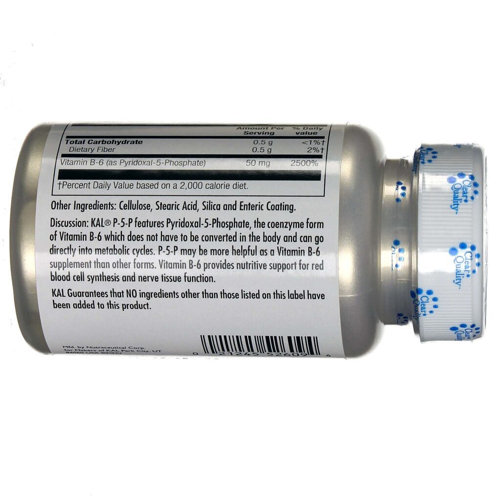 Kal P-5-P 50 mg: Vitamina B6 Essencial para Sua Saúde - 50 Tabletes - Imagem 3