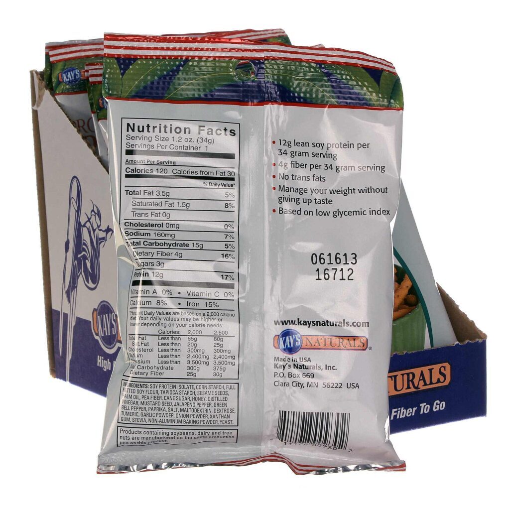 Kay's Naturals Pretzel Proteína Pimenta Jalapeno Mel Mostarda 6 Pacotes 34g Cada - Imagem 2