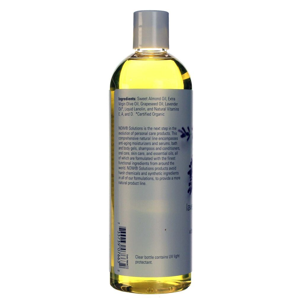 Now Foods Óleo de Massagem Amêndoa e Lavanda - 473ml (16 fl oz) - Imagem 3