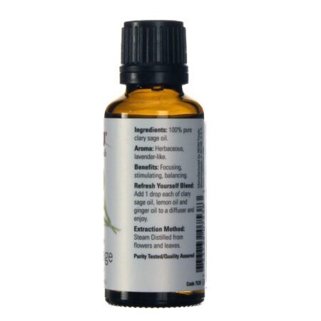 Now Foods Óleo Essencial de Sálvia 30ml - Pureza Aromática e Benefícios Naturais - Imagem 2