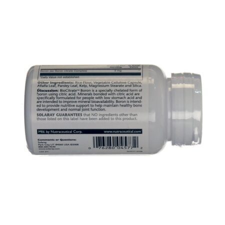 Solaray BioCitrate Boro - 60 Cápsulas Vegetarianas: Saúde Óssea e Bem-Estar Mineral - Imagem 3