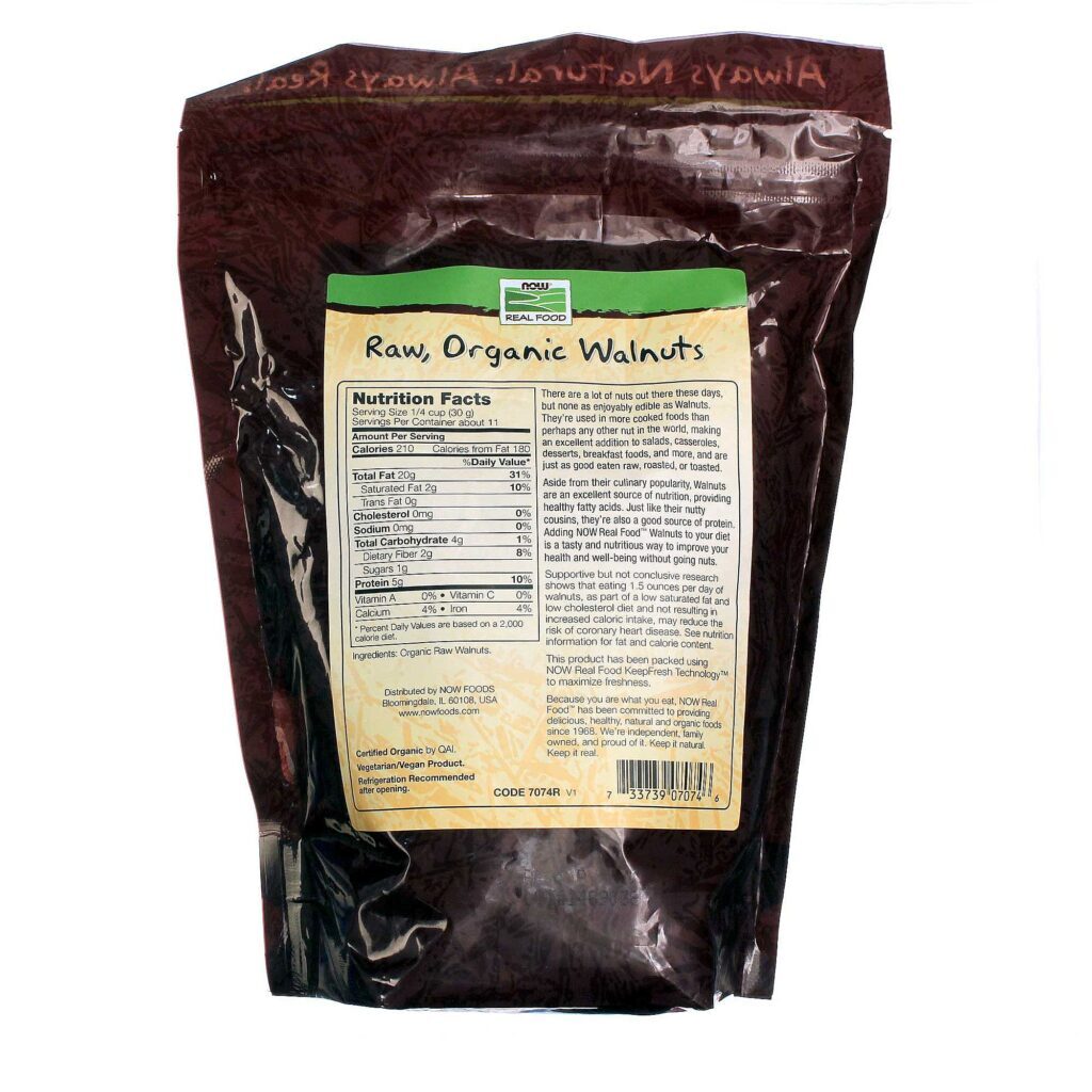 Now Foods Nozes Orgânicas Cruas 340g - Nutrição Pura e Integral - Imagem 2