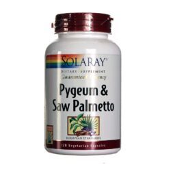 Solaray Pygeum & Saw Palmetto 120 Cápsulas Vegetarianas - Saúde da Próstata e Urinária