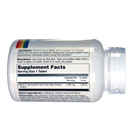 Solaray Vitamina C 1000 mg - 100 Tabletes: Imunidade e Saúde Antioxidante - Imagem 2