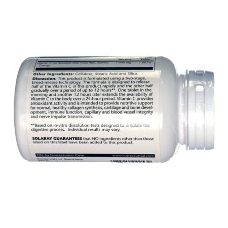 Solaray Vitamina C 1000 mg - 100 Tabletes: Imunidade e Saúde Antioxidante - Imagem 3
