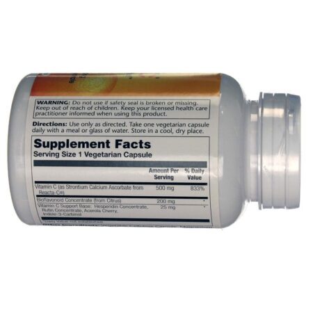 Solaray Reacta-C com Bioflavonóides 500mg - 120 Cápsulas Vegetarianas: Vitamina C de Alta Absorção para sua Saúde - Imagem 2