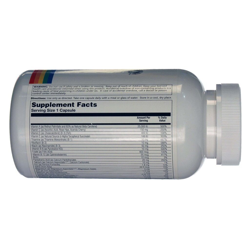 Solaray Multivitamínico - Energia Diária 180 Cápsulas: Vitalidade e Bem-Estar Completo - Imagem 2
