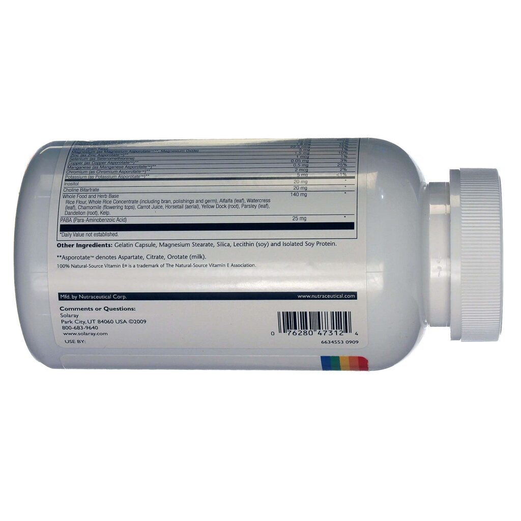 Solaray Multivitamínico - Energia Diária 180 Cápsulas: Vitalidade e Bem-Estar Completo - Imagem 4