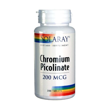 Solaray, Picolinato de Cromo 200 mcg - 200 Tabletes