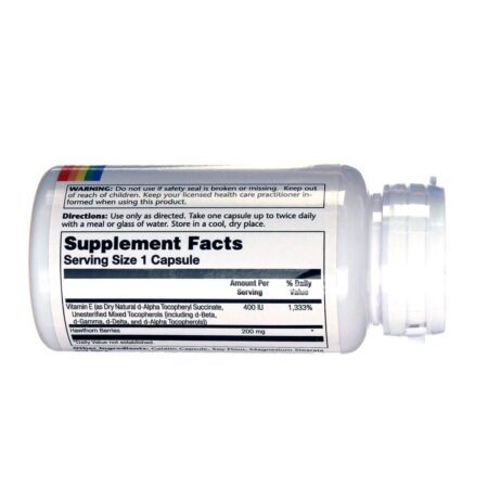 Solaray Vitamina E à Seco 400 IU - Antioxidante Potente para sua Saúde (50 Cápsulas) - Imagem 2