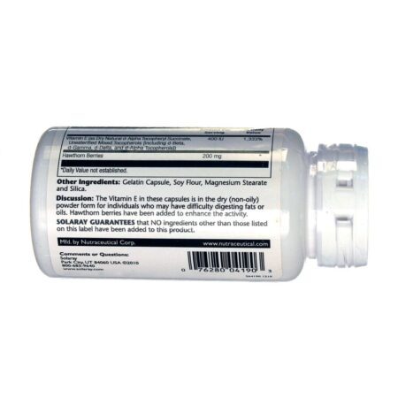 Solaray Vitamina E à Seco 400 IU - Antioxidante Potente para sua Saúde (50 Cápsulas) - Imagem 3