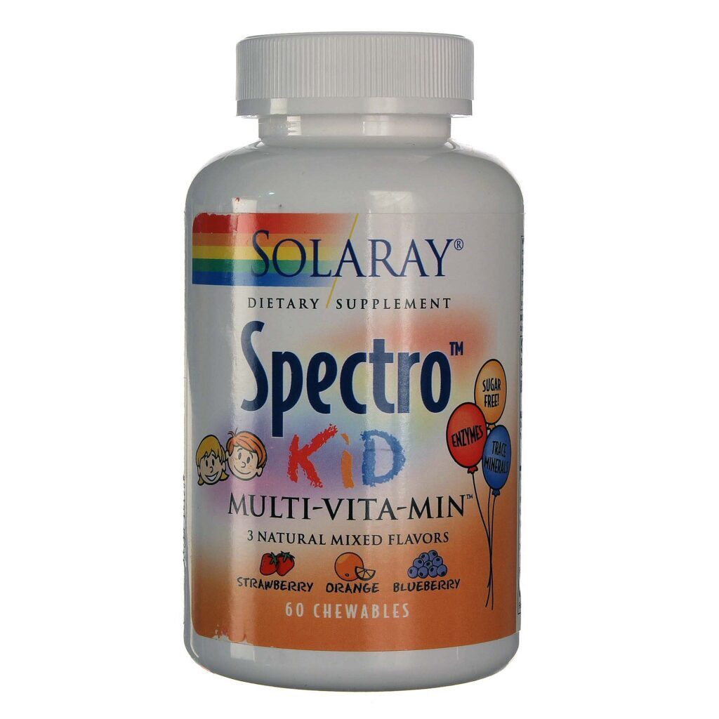 Solaray Spectro™ Kids Multi-Vita-Min Frutas 60 Pastilhas Mastigáveis | Vitaminas Essenciais para Crianças