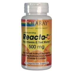 Solaray Reacta-C com Bioflavonóides 500mg 60 Cápsulas Vegetarianas - Vitamina C Pura